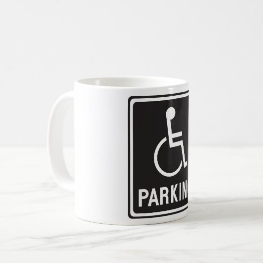 Symbol für Rollstuhlfahrer Kaffeetasse (Vorderseite Links)