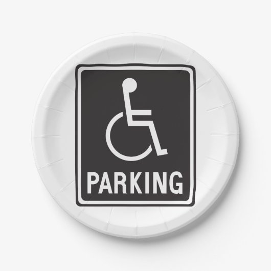 Symbol für Rollstuhlfahrer Pappteller (Vorderseite)