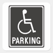 Symbol für Rollstuhlfahrer Quadratischer Aufkleber (Vorderseite)