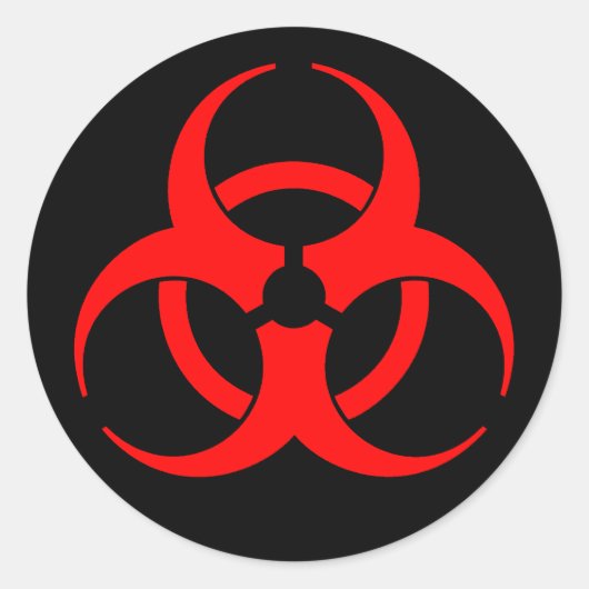 Symbol für rote Biogefährdung Runder Aufkleber (Vorderseite)