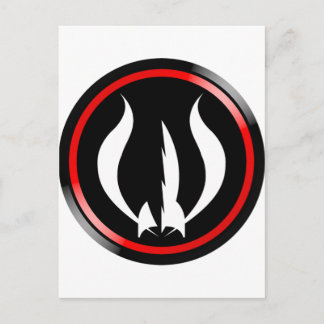Symbol für rote Hot Rocket Postkarte
