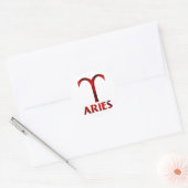 Symbol für Rotes Aries Horoskop Runder Aufkleber (Umschlag)