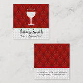 Symbol für Rotwein | White Weave Red Upholster Quadratische Visitenkarte (Vorne/Hinten)