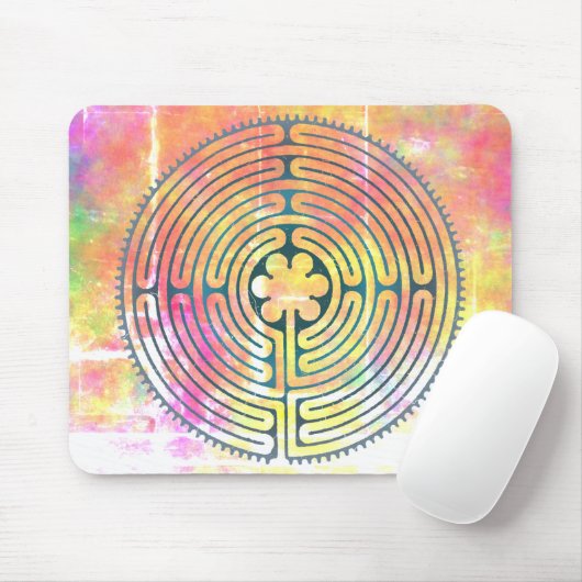 Symbol für Sacred Geometry - Chartres Labyrinth 1 Mousepad (Mit Mouse)