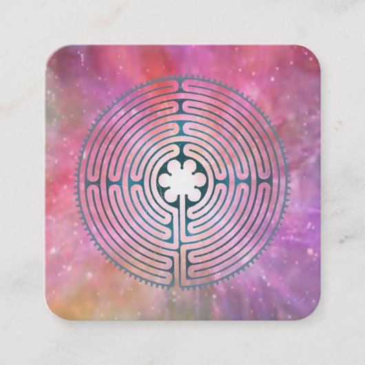 Symbol für Sacred Geometry - Chartres Labyrinth 1 Quadratische Visitenkarte (Vorderseite)