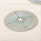 Symbol für Sacred Geometry - Chartres Labyrinth 1 Runder Pappuntersetzer (Angewinkelt)