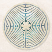 Symbol für Sacred Geometry - Chartres Labyrinth 1 Runder Pappuntersetzer (Vorderseite)