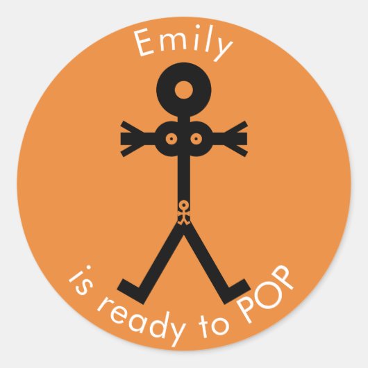 Symbol für Schwangerschaft Bereit zum POP Runder Aufkleber (Vorderseite)