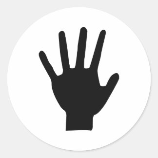 Symbol für schwarze Hand Runder Aufkleber