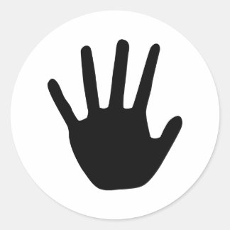 Symbol für schwarze Hand Runder Aufkleber