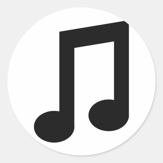 Symbol für schwarze Musiknote Runder Aufkleber (Vorderseite)
