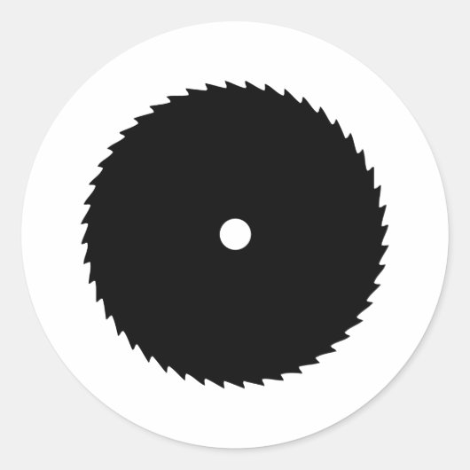 Symbol für schwarze Sägeblatt Runder Aufkleber (Vorderseite)
