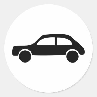 Symbol für schwarzes Auto Runder Aufkleber