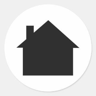 Symbol für schwarzes Haus Runder Aufkleber
