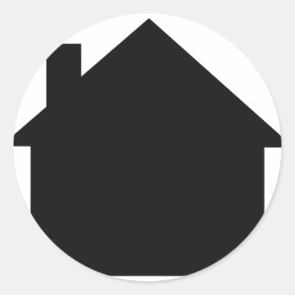 Symbol für schwarzes Haus Runder Aufkleber