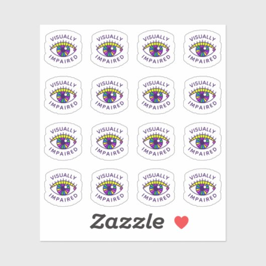 Symbol für sehbehindertes Abzeichen des Eyeballnam Aufkleber (Blatt)