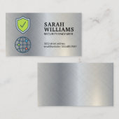 Symbol für Sicherheit | Metallischer Hintergrund Visitenkarte (Vorne/Hinten)