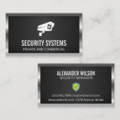 Symbol für Sicherheitskamera | Metal Border Mesh Visitenkarte (Vorne/Hinten)