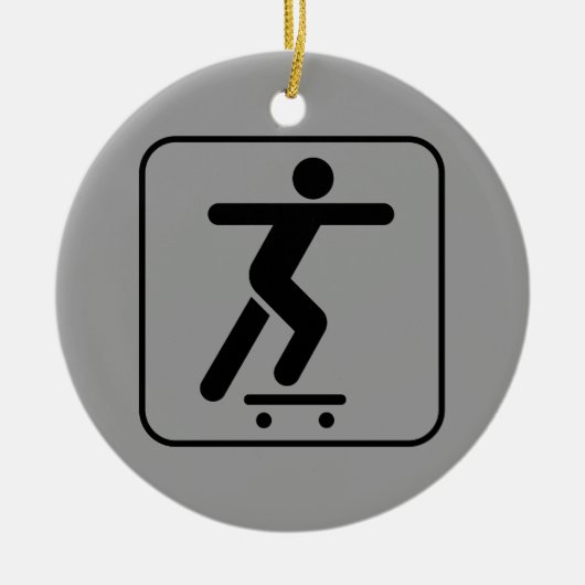 Symbol für Skateboarden Keramikornament (Vorne)