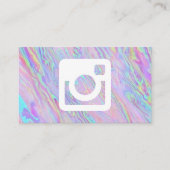 Symbol für soziale Medien | Holografische Iridesce Visitenkarte (Vorderseite)