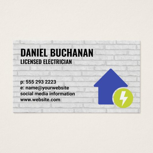 Symbol für Strom und Zuhause | Mauer (Vorderseite)