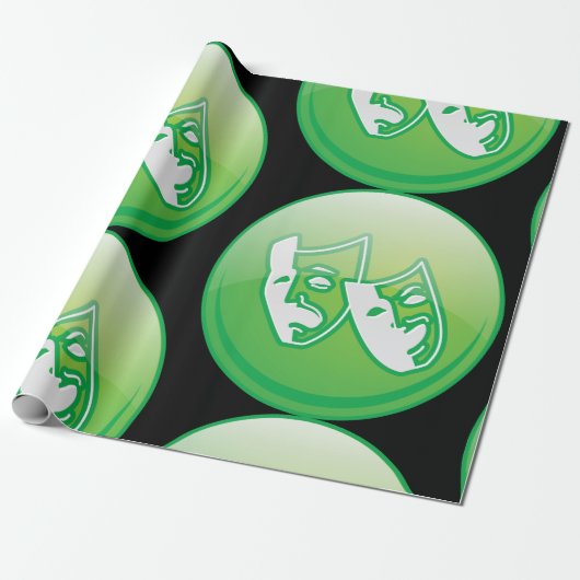 Symbol für Theatermaske Geschenkpapier (Ungerollt)