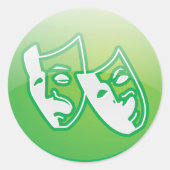 Symbol für Theatermaske Runder Aufkleber (Vorderseite)