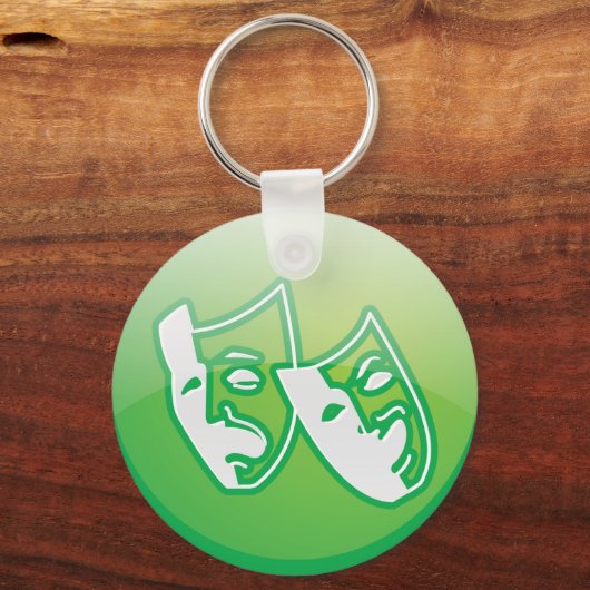Symbol für Theatermaske Schlüsselanhänger (Vorderseite)