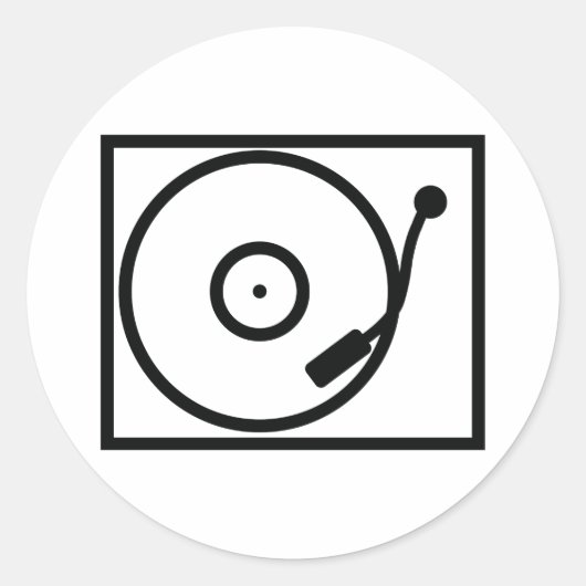 Symbol für Turntable eines Plattenspielers Runder Aufkleber (Vorderseite)