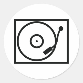 Symbol für Turntable eines Plattenspielers Runder Aufkleber