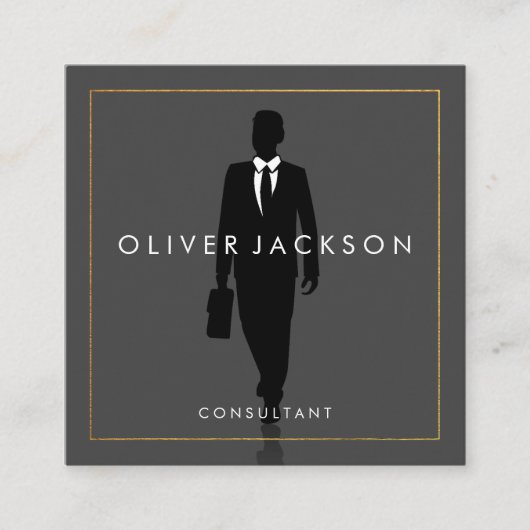 Symbol für Unternehmensberater Quadratische Visitenkarte (Vorderseite)