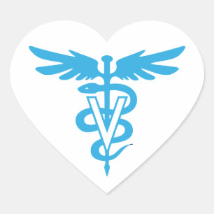 Symbol für Veterinärmedizin Herz-Aufkleber