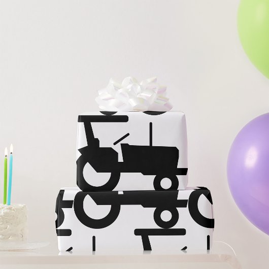 Symbol für Vintage Zugmaschine, Silhouette Geschenkpapier