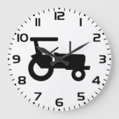 Symbol für Vintage Zugmaschine, Silhouette Große Wanduhr (Vorderseite)