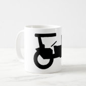 Symbol für Vintage Zugmaschine, Silhouette Kaffeetasse (Vorderseite Links)