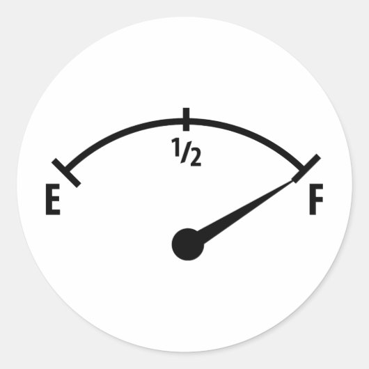 Symbol für volle Kraftstoffanzeige Runder Aufkleber (Vorderseite)