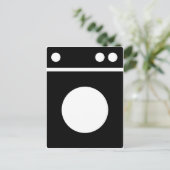 Symbol für Waschmaschine Postkarte (Stehend Vorderseite)