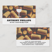 Symbol für Weinglas | Hintergrund von Cork Piles Visitenkarte (Vorne/Hinten)