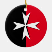 Symbol für weißes Malteserkreuz und Malta / Ritter Keramik Ornament (Vorne)