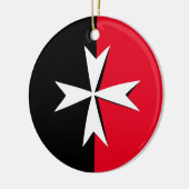 Symbol für weißes Malteserkreuz und Malta / Ritter Keramik Ornament (Links)