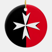Symbol für weißes Malteserkreuz und Malta / Ritter Keramik Ornament (Hinten)