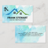 Symbol für Zimmerbuchungstools und Zuhause-Rooftop Visitenkarte (Vorne/Hinten)