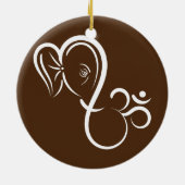 Symbol Ganesha Meditation Spirituelle Kalligrafie Keramik Ornament (Hinten)