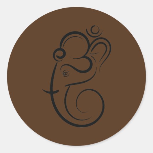Symbol Ganesha Meditation Spirituelles Indien Runder Aufkleber (Vorderseite)