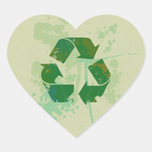 Symbol gerecycelt Herz-Aufkleber