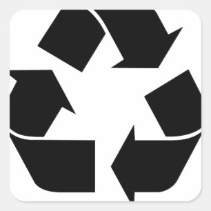 Symbol gerecycelt quadratischer aufkleber