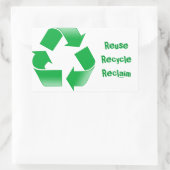 Symbol gerecycelt rechteckiger aufkleber (Tasche)