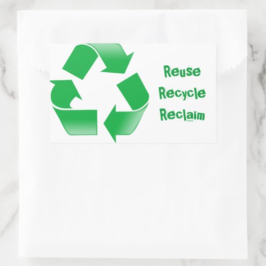 Symbol gerecycelt rechteckiger aufkleber (Tasche)
