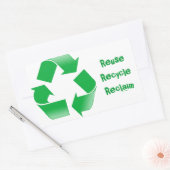 Symbol gerecycelt rechteckiger aufkleber (Umschlag)