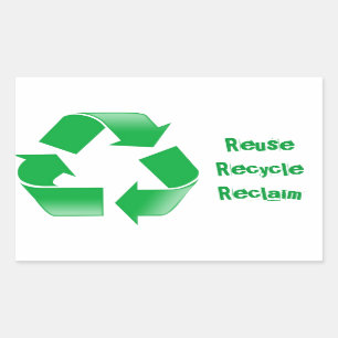 Symbol gerecycelt rechteckiger aufkleber
